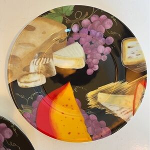 Set of 2 Limoges Cheese and Grapes Appetizer Plates